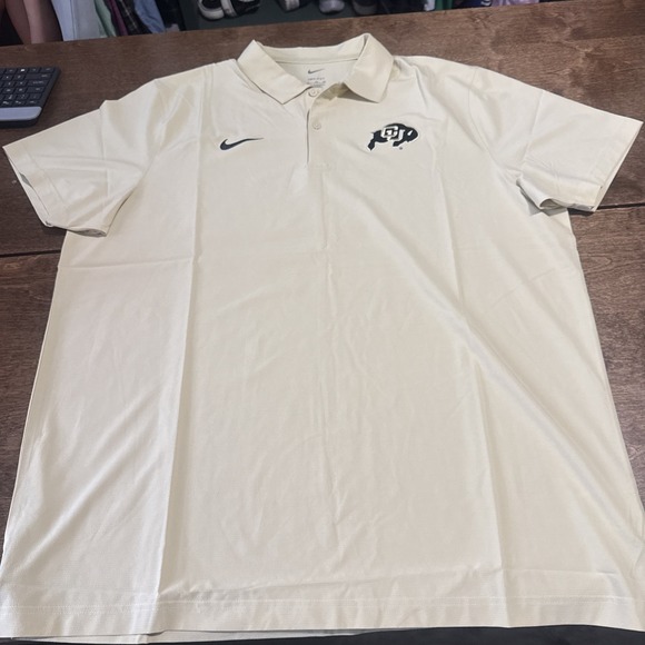 Nike Other - NWOT Nike Polo Shirt Mens XL Tan Colorado Buffaloes CU Dri-FIT Short Sleeve Golf